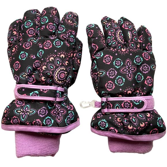 The Children's Place Other - Children's Place Snow Ski Gloves Black Pink Purple Green-Blue Size L-XL 8+